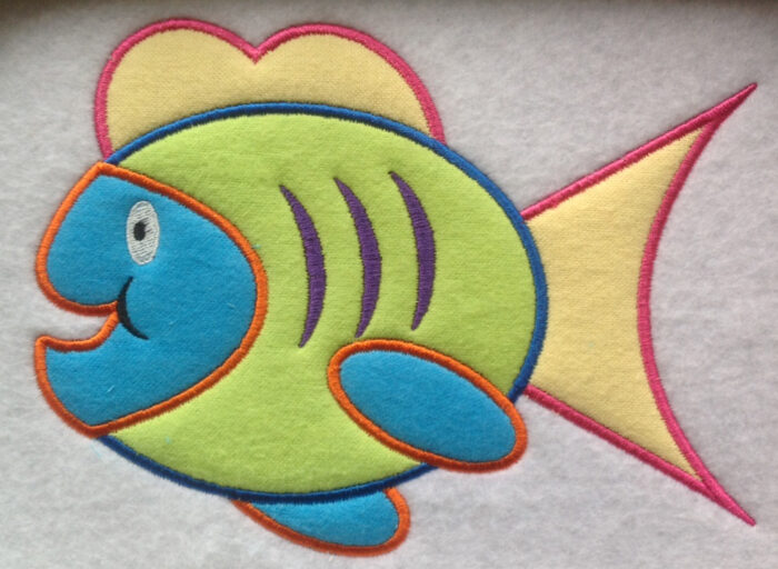 fish applique embroidery design