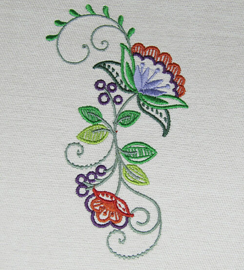 fashionable floral embroidery design