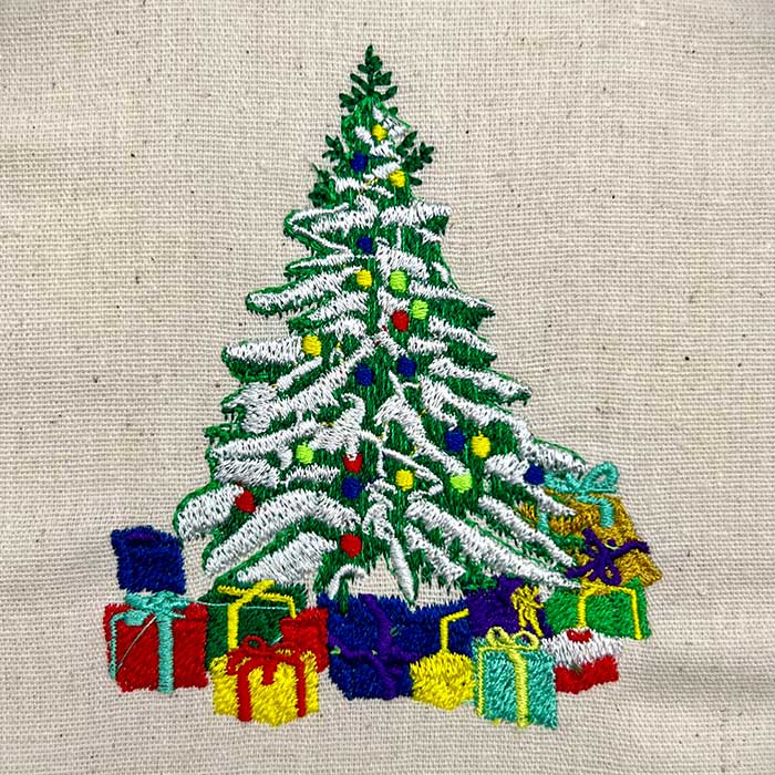 christmas forest tree embroidery design