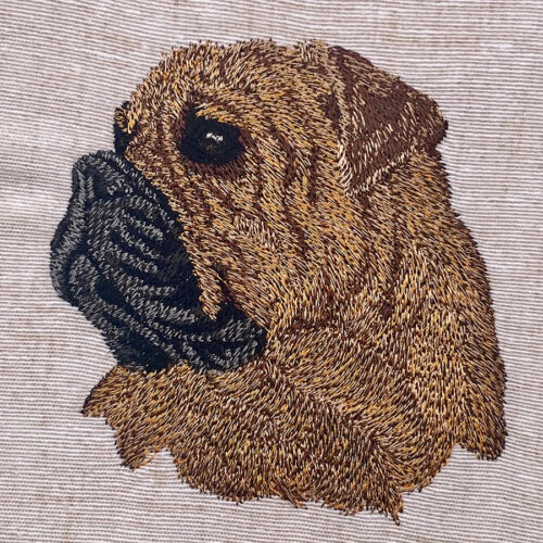 bull mastif embroidery design