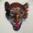 Leopard snarl embroidery design