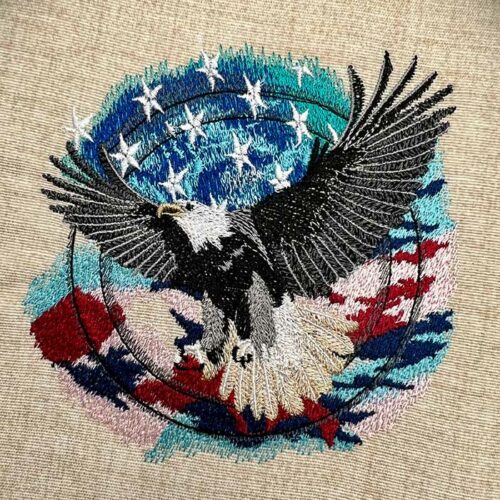 forever free eagle embroidery design