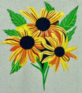 black eyed susan flower embroidery design