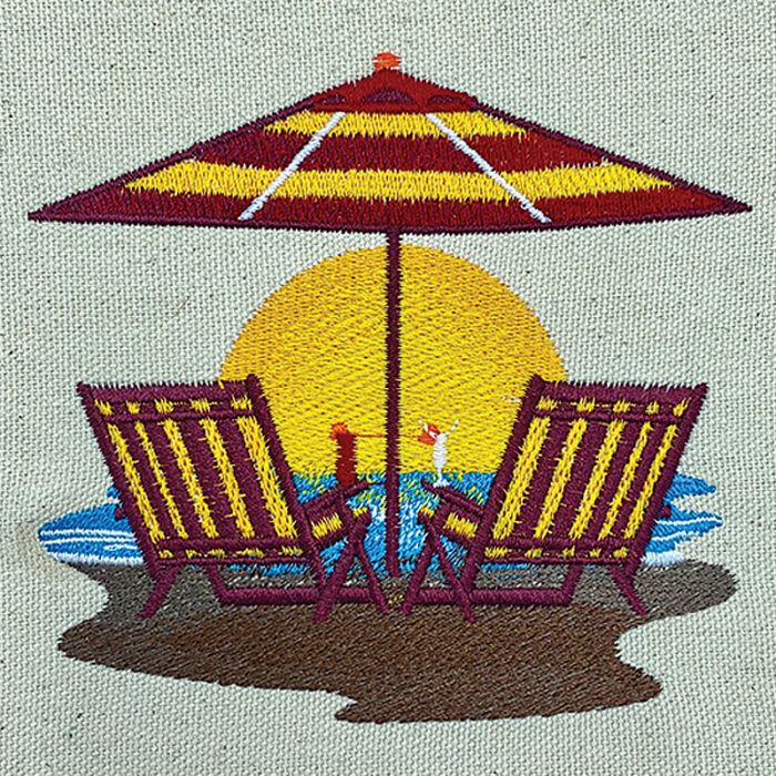 Beach chair scene