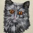 Black Cat Face embroidery design