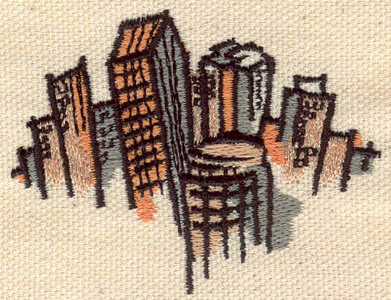 Embroidery Design: City skyscrapers 2.50w X 1.91h