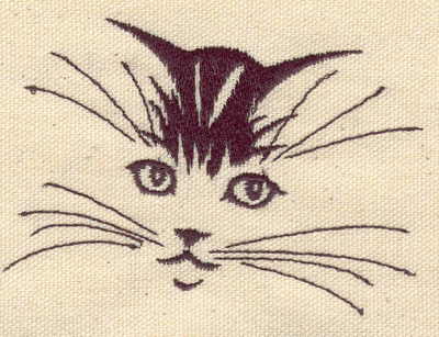 Embroidery Design: Cat face A 3.75w X 2.68h