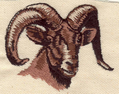 Embroidery Design: Ram head A 3.04w X 2.44h