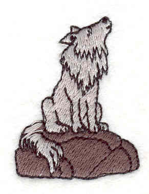 Embroidery Design: Wolf howling B 1.20"w X 1.61"h
