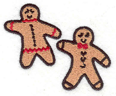 Embroidery Design: Gingerbread men 2.51"w X 2.06"h