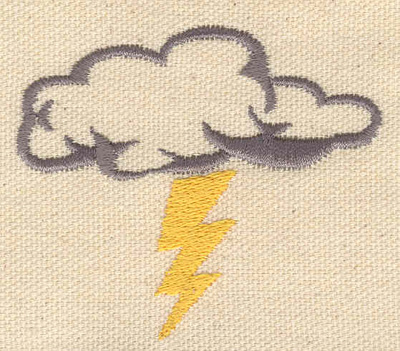 Embroidery Design: Cloud and lightning bolt 2.60w X 2.20h