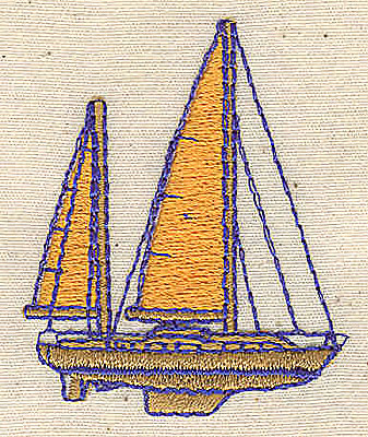 Embroidery Design: Sailboat 1.70w X 2.10h