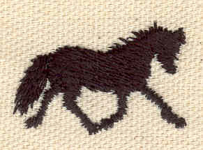 Embroidery Design: Horse trotting 1.25w X 0.82n