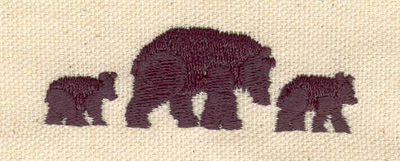 Embroidery Design: Bear family 2.55w X 0.80h