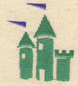 Embroidery Design: Castle 1.65w X 1.95h