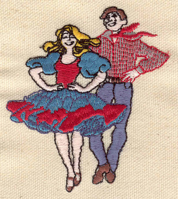 Embroidery Design: Square dancers 2.80w X 3.25h