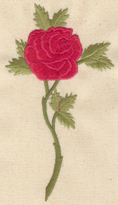 Embroidery Design: Rose C 3.25w X 5.95h