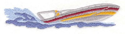 Embroidery Design: Speedboat B 4.20"w X 0.95"h