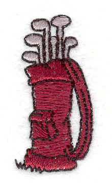 Embroidery Design: Golf Bag 0.75"w X 1.54"h