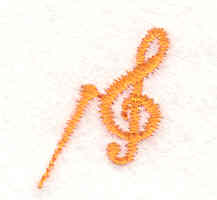 Embroidery Design: Conductors Baton & Trebleclef  0.90" X 0.60"