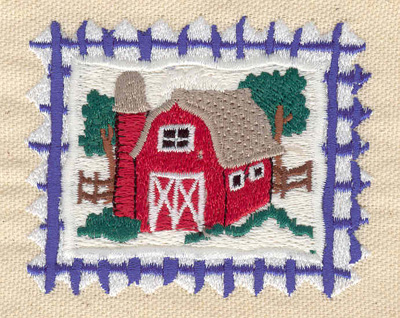 Embroidery Design: Barn scene 3.10w X 2.60h
