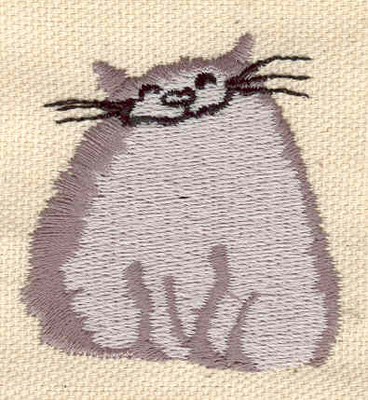 Embroidery Design: Fat cat1.70w X 1.80h