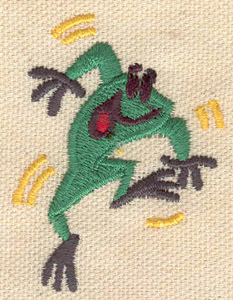 Embroidery Design: Dancing frog 1.64w X 2.14h