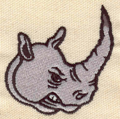 Embroidery Design: Rhino head A2.27w X 2.28h