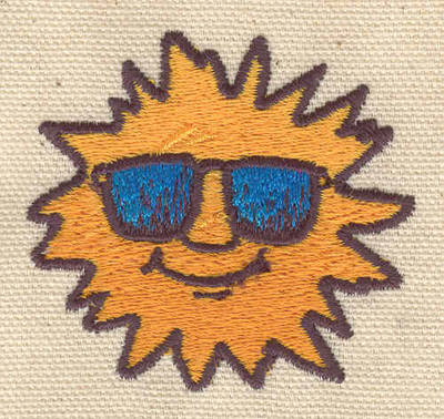 Embroidery Design: Sun with sun glasses2.20w X 2.06h