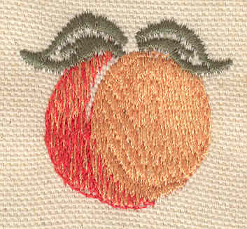 Embroidery Design: Peach 1.49w X 1.44h