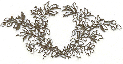 Embroidery Design: Flower Wreath 2.32" X 4.93"