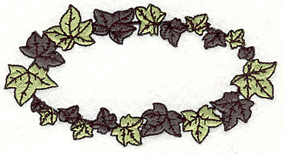 Embroidery Design: Leaf Wreath 2.07" X 3.94"