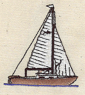Embroidery Design: Sailboat 2.07w X 2.33h