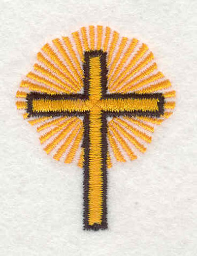 Embroidery Design: Cross with burst 1.46"w X 1.92"h