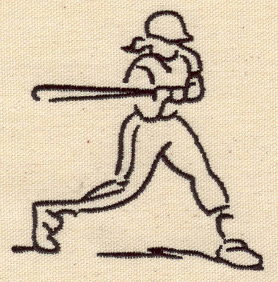 Embroidery Design: Female baseball player 3.26w X 3.39h