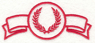 Embroidery Design: Wreath in Medal / Banner1.64" x 3.83"