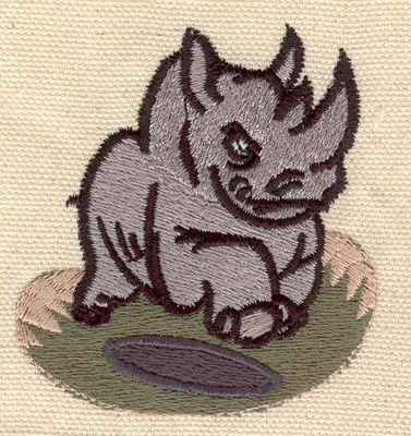 Embroidery Design: Rhinoceros 2.40w X 2.67h
