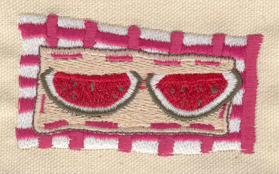 Embroidery Design: Watermelon slices 3.15w X 1.85h