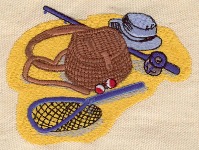 Embroidery Design: Fishing equipment 4.16w X 3.05h