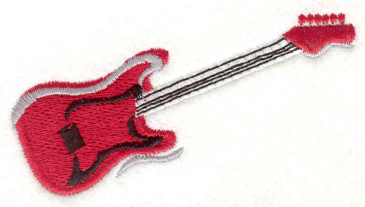 Embroidery Design: Electric Guitar 1.83" X 3.53"