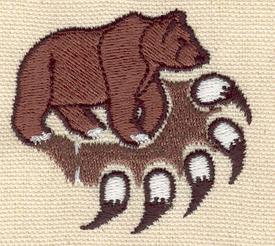 Embroidery Design: Bear and paw 2.16w X 2.02h