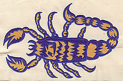 Embroidery Design: Scorpion large 7.15w X 4.71h
