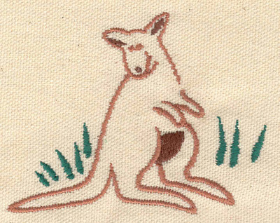 Embroidery Design: Kangaroo 3.33w X 2.61h