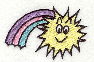 Embroidery Design: Rainbow and sun 3.05"w X 2.00"h
