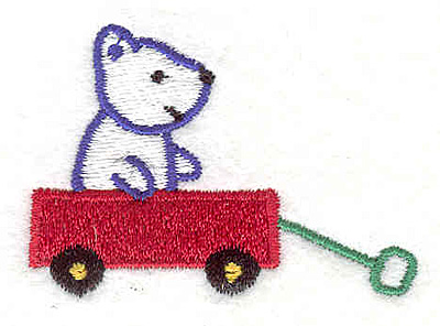 Embroidery Design: Bear in wagon 2.04"w X 1.43"h