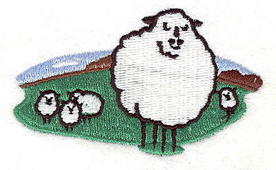 Embroidery Design: Sheep 3.14"w X 1.89"h
