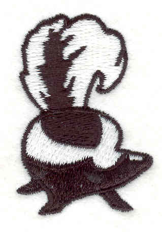 Embroidery Design: Skunk 1.33"w X 1.98"h