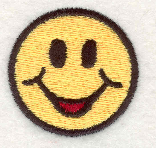 Embroidered Smiley Face Emblem