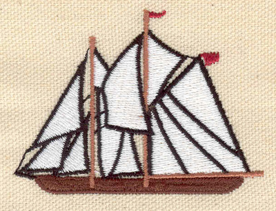 Embroidery Design: Sailing ship 2.75w X 2.06h