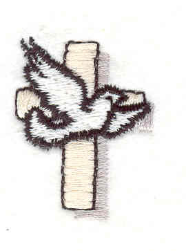 Embroidery Design: Dove with cross 0.97"w X 1.29"h